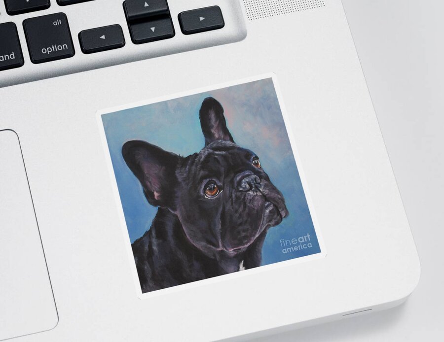 Frenchie Sticker featuring the painting French Bulldog #1 by Lee Ann Shepard