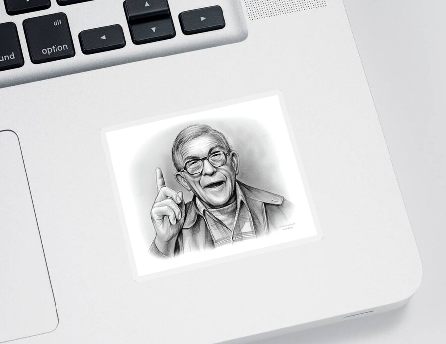 George Burns Sticker featuring the drawing George Burns #1 by Greg Joens