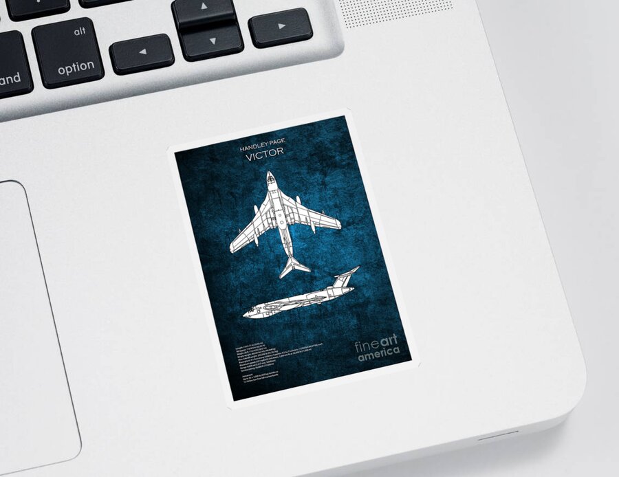 Victor Sticker featuring the digital art Handley Page Victor Blueprint #2 by Airpower Art