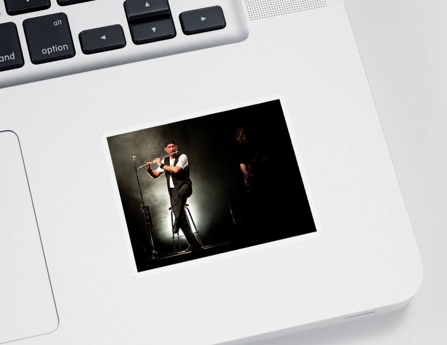 Juthro Tull Sticker featuring the photograph Ian Anderson of Juthro Tull live concert by Michalakis Ppalis