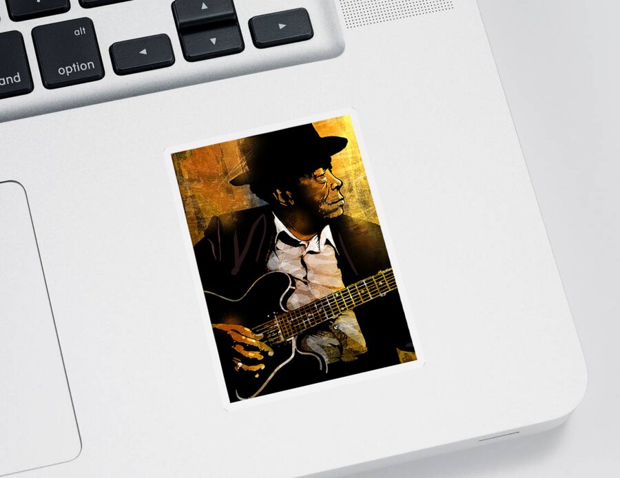 Blues Sticker featuring the painting John Lee Hooker #1 by Paul Sachtleben