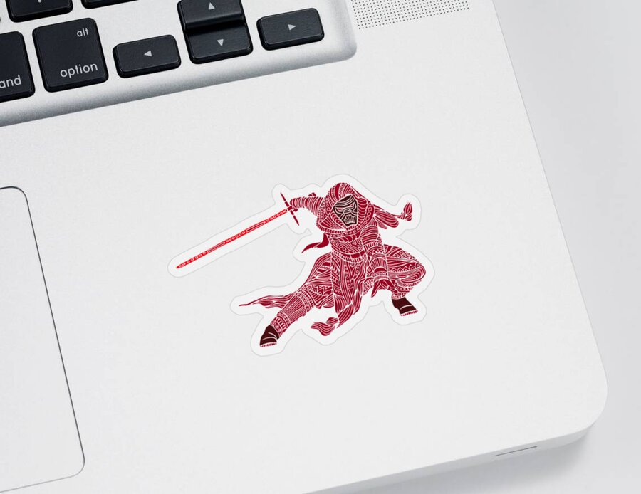 Kylo Ren Sticker featuring the mixed media Kylo Ren - Star Wars Art - Red #2 by Studio Grafiikka