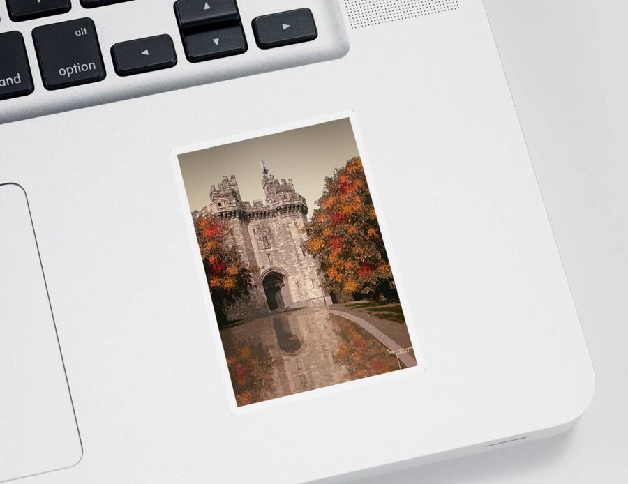 Lancaster Castle Sticker featuring the digital art Lancaster Castle 2 mini by Joe Tamassy