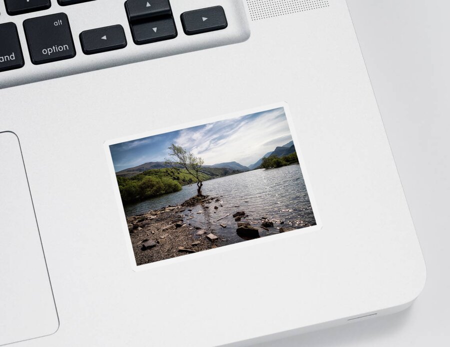 Natural Sticker featuring the photograph Llyn Peris, Snowdonia National Park #1 by Shirley Mitchell