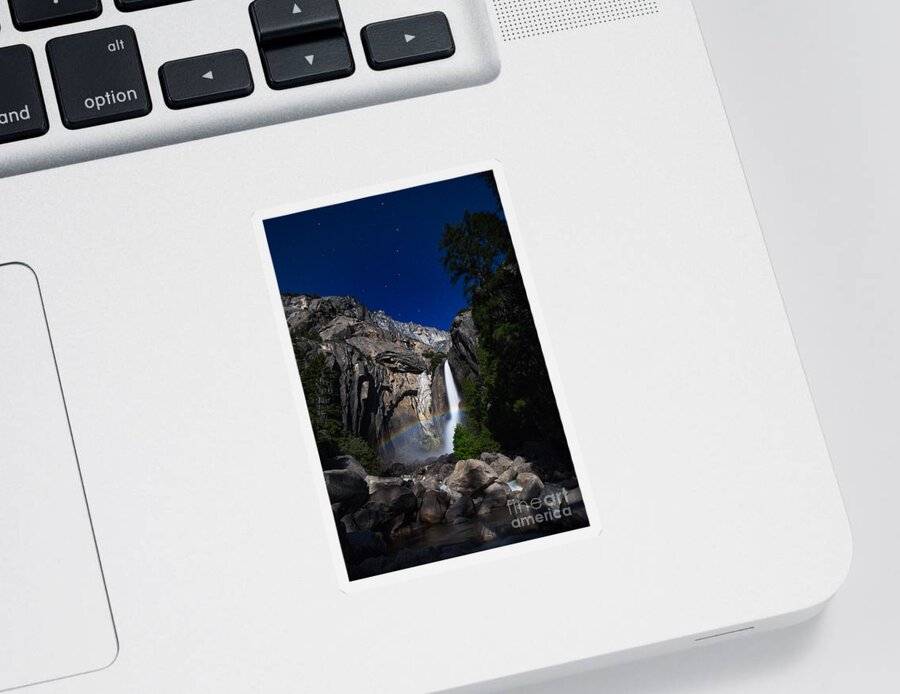 Yosemite Sticker featuring the photograph Lunar Rainbow #1 by Anthony Michael Bonafede