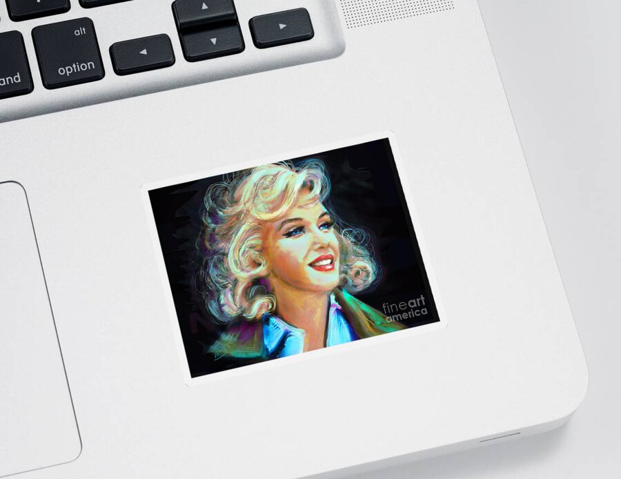 Angie Braun Sticker featuring the painting Marilyn Blue #1 by Angie Braun