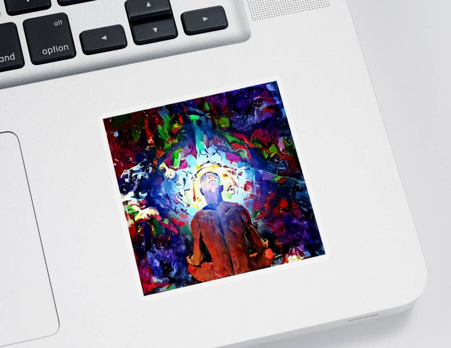 Paintin Sticker featuring the digital art Meditation #1 by Bruce Rolff
