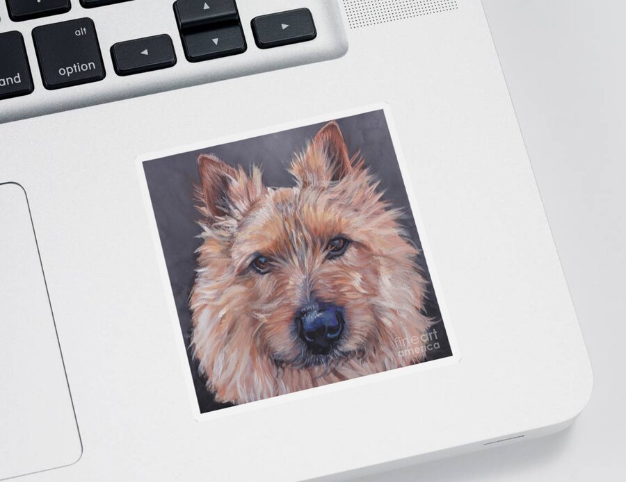 Norwich Terrier Sticker featuring the painting Norwich Terrier #1 by Lee Ann Shepard