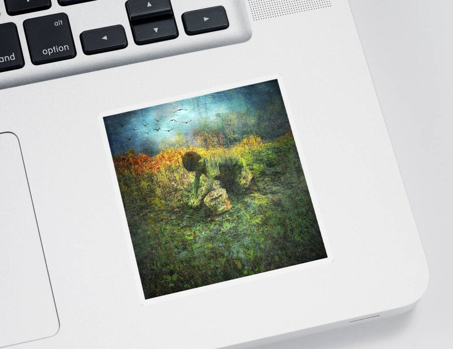 Digital Art Sticker featuring the digital art One With The Earth by Melissa D Johnston