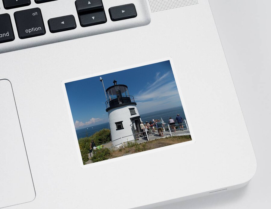 Owls Head Sticker featuring the photograph Owls Head Light #1 by Catherine Gagne