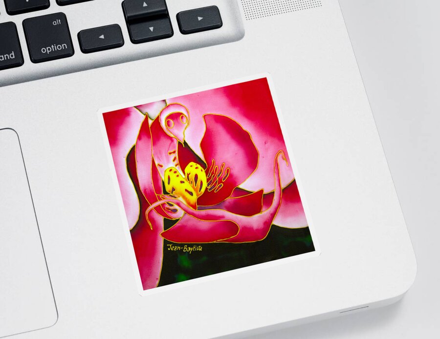 Jean-baptiste Design Sticker featuring the painting Pink Orchid #2 by Daniel Jean-Baptiste