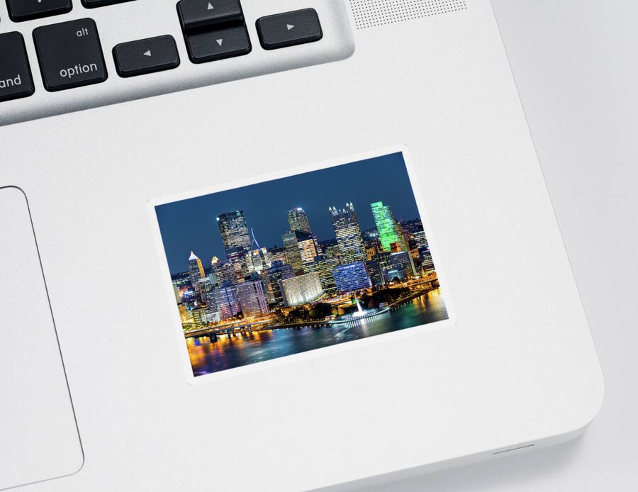 Allegheny Sticker featuring the photograph Pittsburgh by night #1 by Mihai Andritoiu