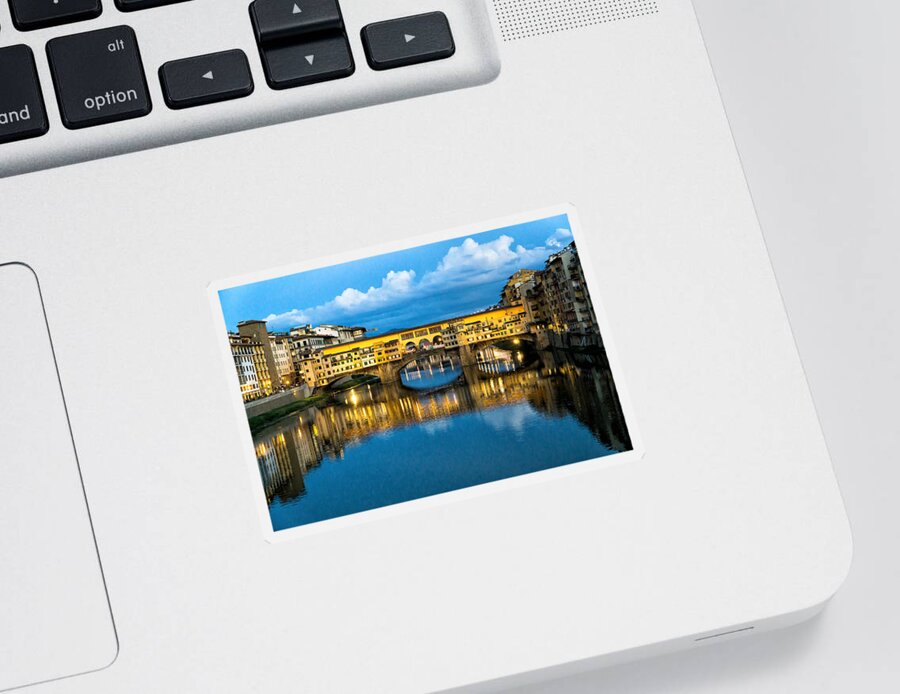 Ponte Vecchio Sticker featuring the photograph Ponte Vecchio by Weir Here And There