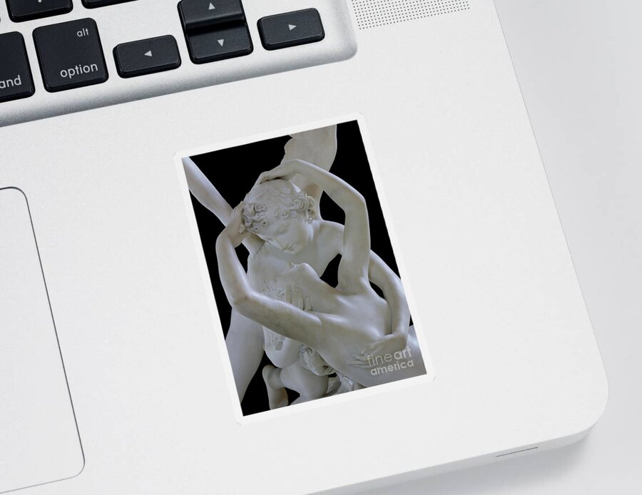 Psyche Sticker featuring the photograph Psyche Revived by the Kiss of Cupid by Antonio Canova
