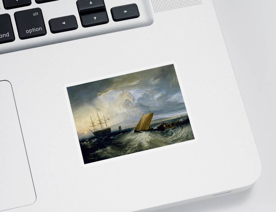 19th Century Art Sticker featuring the painting Sheerness as seen from the Nore by Joseph Mallord William Turner