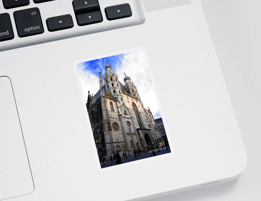 Arch Sticker featuring the photograph St Stephens Cathedral Vienna #2 by Angela Rath