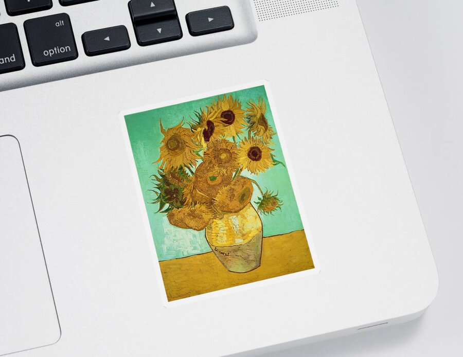 #faatoppicks Sticker featuring the painting Sunflowers by Van Gogh by Vincent Van Gogh