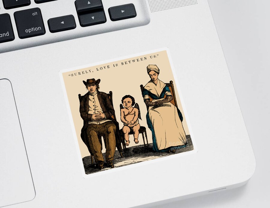 Holiday Sticker featuring the photograph Surely, Love Is Between Us, 1836 #1 by Science Source
