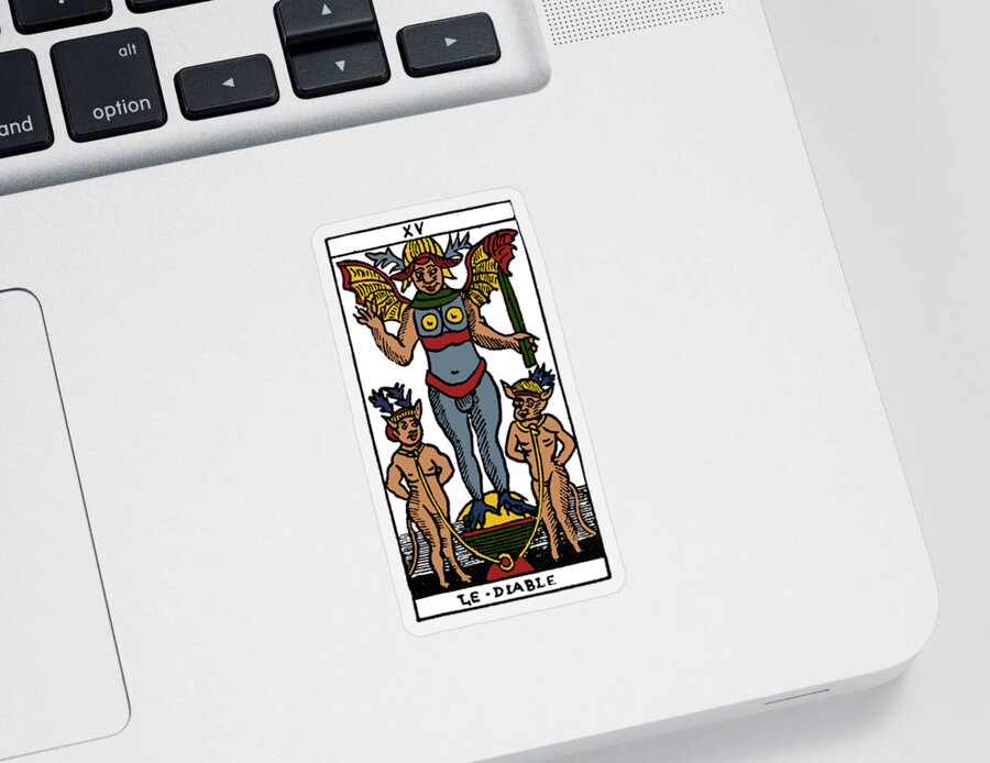 16th Century Sticker featuring the photograph Tarot Card The Devil #1 by Granger