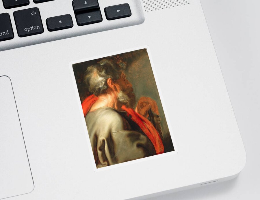 Anthony Van Dyck Sticker featuring the painting The Apostle Simon #1 by Anthony van Dyck