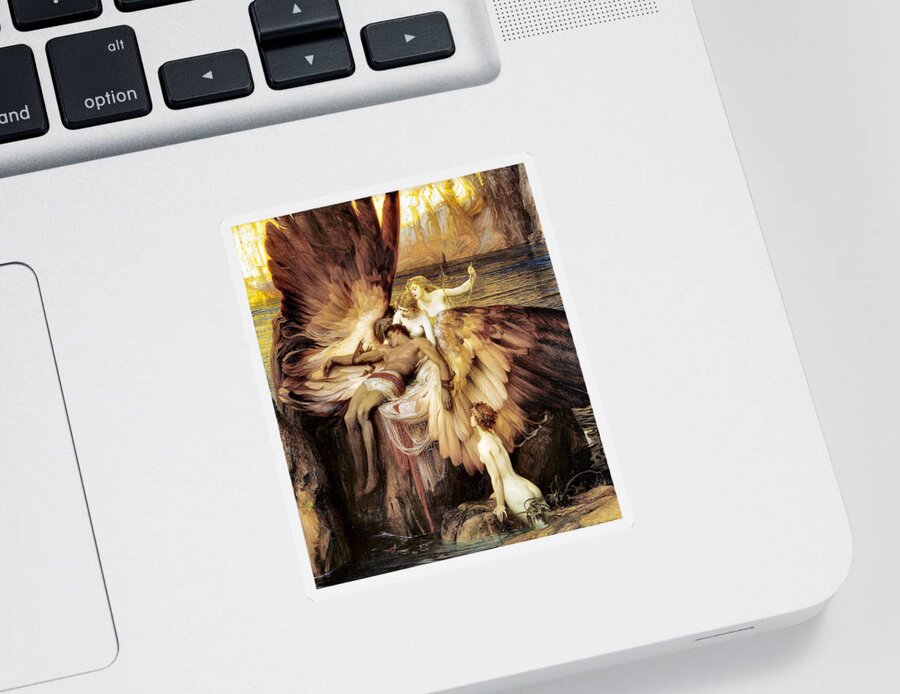  Icarus Sticker featuring the photograph The Lament for Icarus #1 by Herbert James Draper