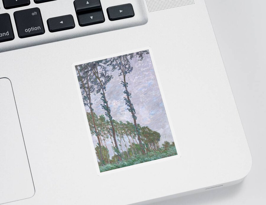 Claude Monet Sticker featuring the painting The Poplars #1 by Claude Monet