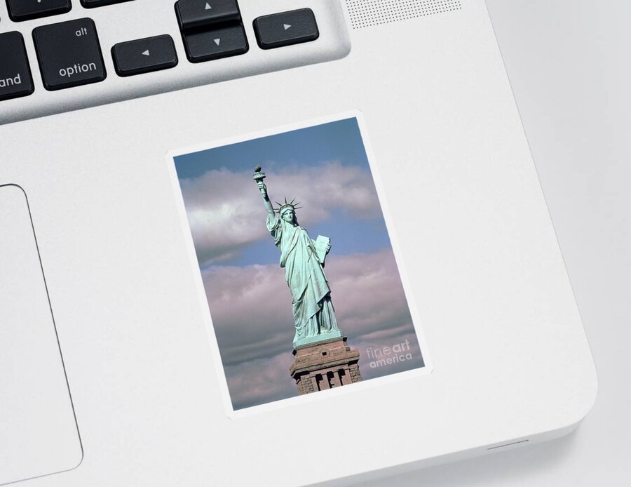 The Sticker featuring the photograph The Statue of Liberty by American School