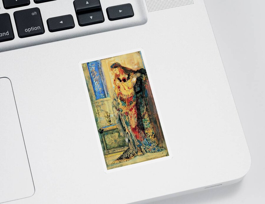 Gustave Moreau Sticker featuring the drawing The Toilette #2 by Gustave Moreau