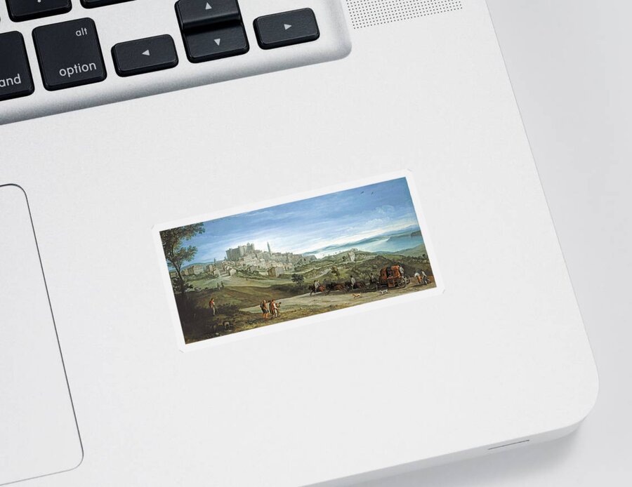Paul Bril Sticker featuring the painting View of Bracciano #2 by Paul Bril