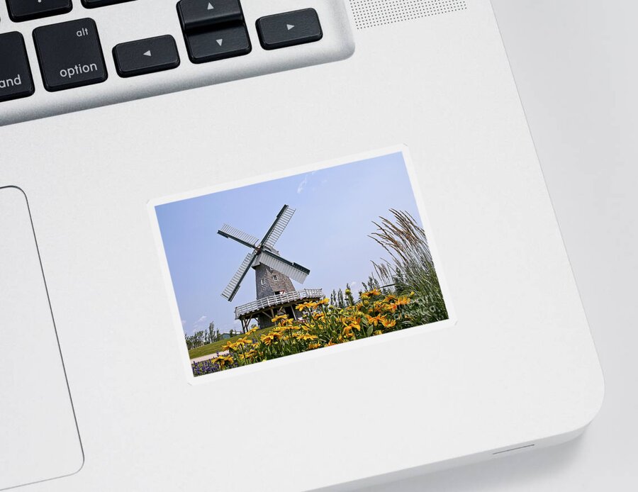 Windmill Sticker featuring the photograph Windmill #1 by Teresa Zieba