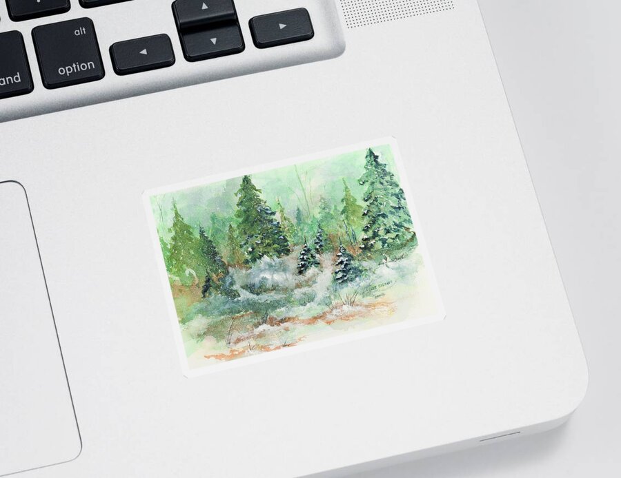 Landscape Sticker featuring the painting Winter Wonderland #1 by Lee Beuther