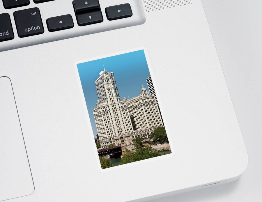 Chicago Sticker featuring the photograph Wrigley Building by David Levin