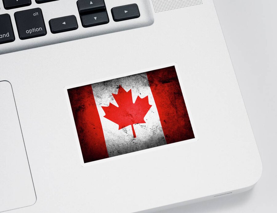 Flags Sticker featuring the photograph Canadian flag #10 by Les Cunliffe