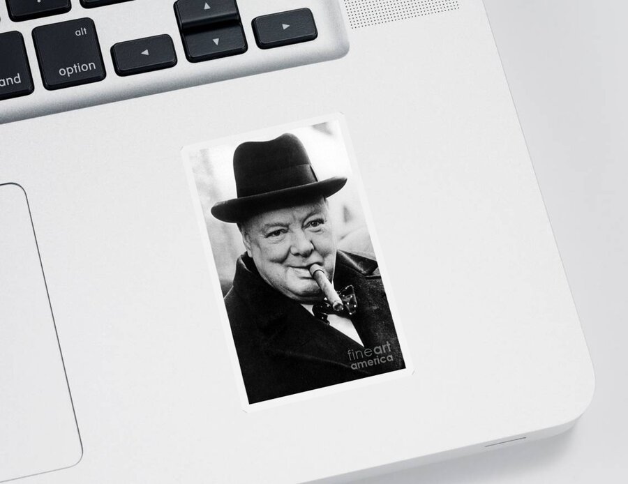 Churchill Sticker featuring the photograph Winston Churchill by English School