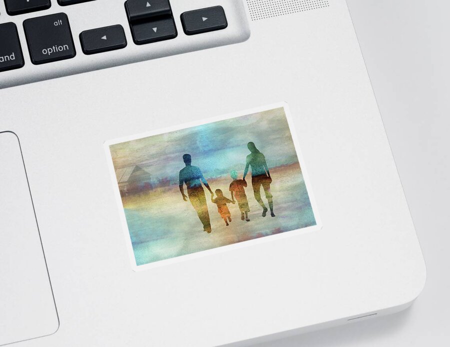 Family Sticker featuring the digital art 11007 Family by Pamela Williams