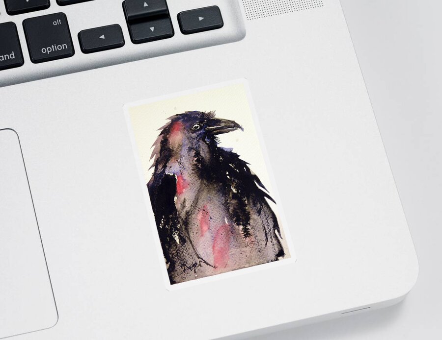 Ittle Sticker featuring the painting Crow #12 by Kovacs Anna Brigitta