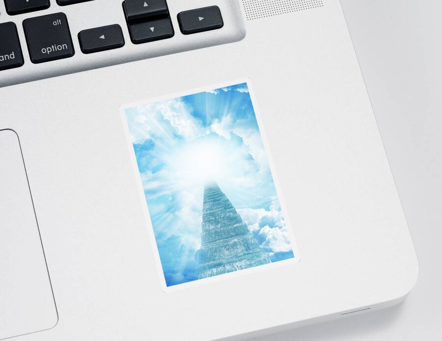 Stairway To Heaven Sticker featuring the digital art Stairway to heaven 8 by Les Cunliffe