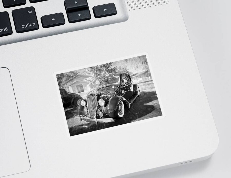 1936 Ford Sticker featuring the photograph 1936 Ford 5 Window Coupe 002 by Rich Franco