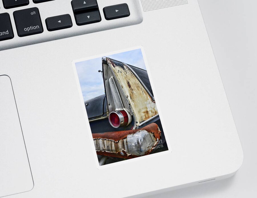 Paul Ward Sticker featuring the photograph 1958 Plymouth Belvidere Tailfins by Paul Ward