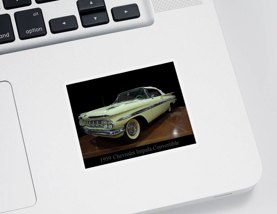 1959 Chevy Impala Convertible Sticker featuring the photograph 1959 Chevy Impala Convertible by Flees Photos