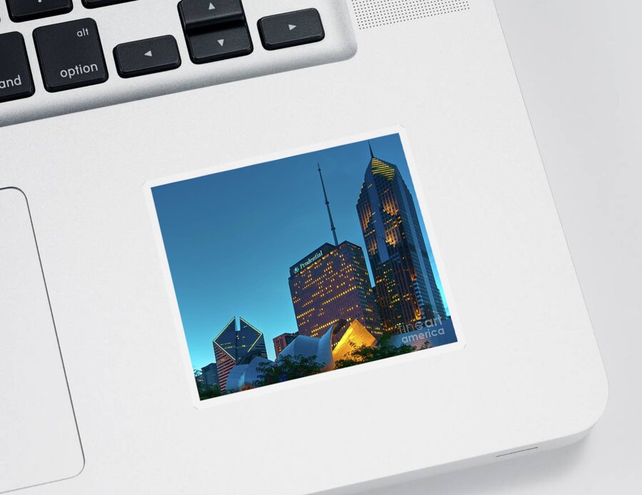 Chicago Sticker featuring the photograph A View from Millenium Park at Dusk #3 by David Levin