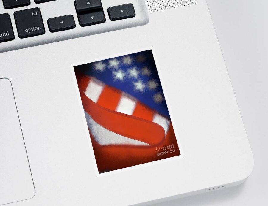 Flag Sticker featuring the photograph American Flag by George Robinson