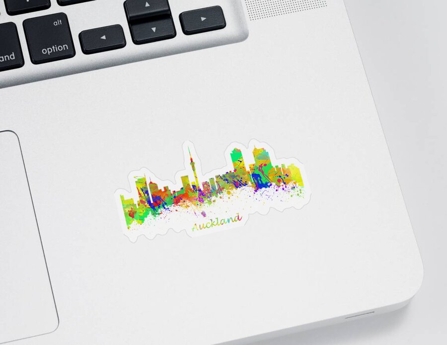 Auckland Sticker featuring the photograph Auckland New Zealand Skyline #2 by Chris Smith