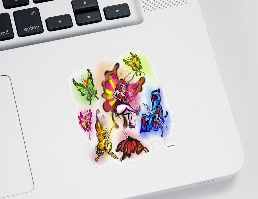 Faerie Sticker featuring the digital art Faeries #1 by Kevin Middleton