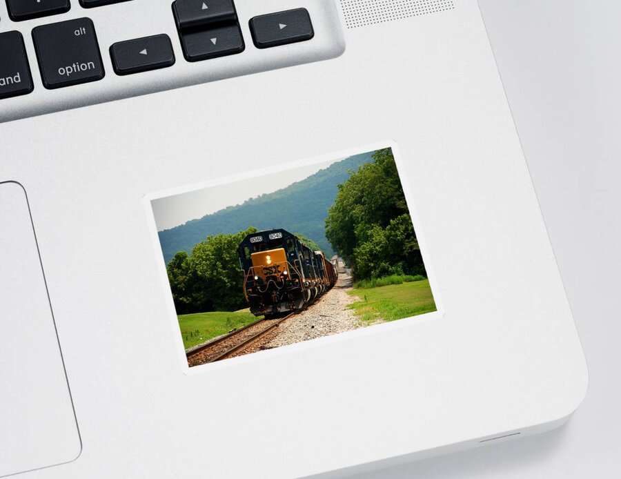 Train Sticker featuring the photograph Freight Train by Kenny Glover