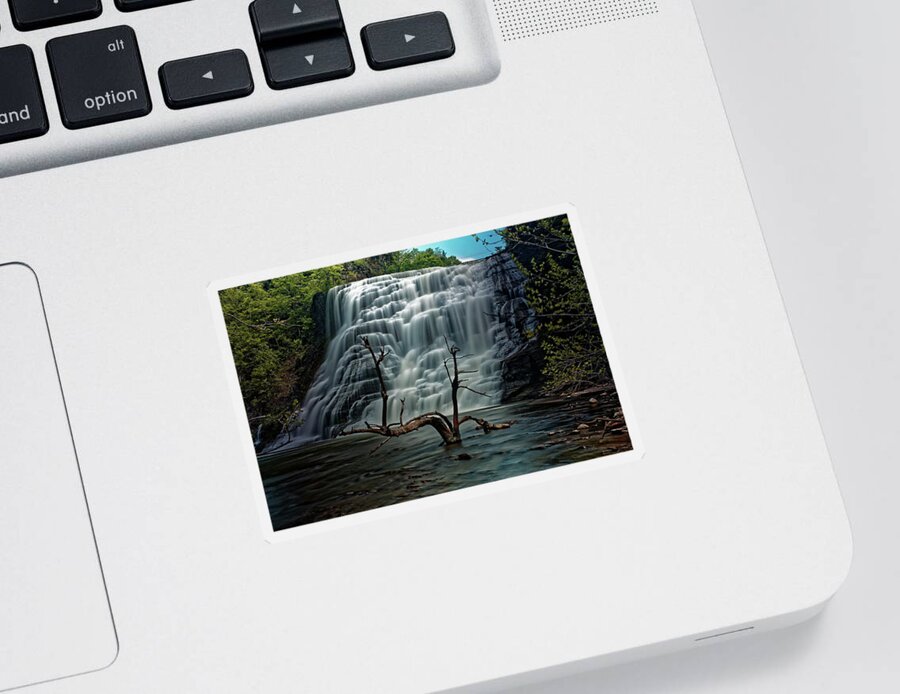 Ithaca Falls Sticker featuring the photograph Ithaca Falls by Doolittle Photography and Art