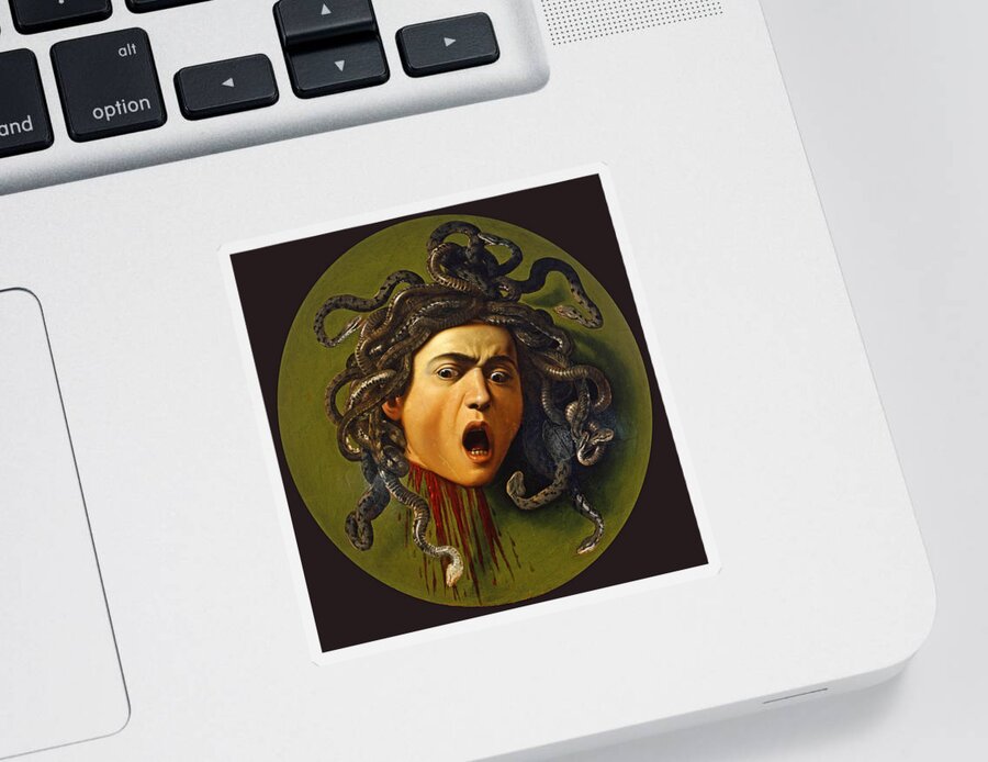 Caravaggio Sticker featuring the painting Medusa #3 by Caravaggio