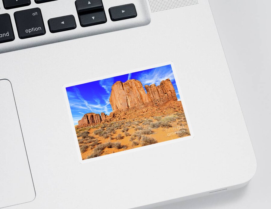 Monument Valley Sticker featuring the photograph Monument Valley Utah by Raul Rodriguez