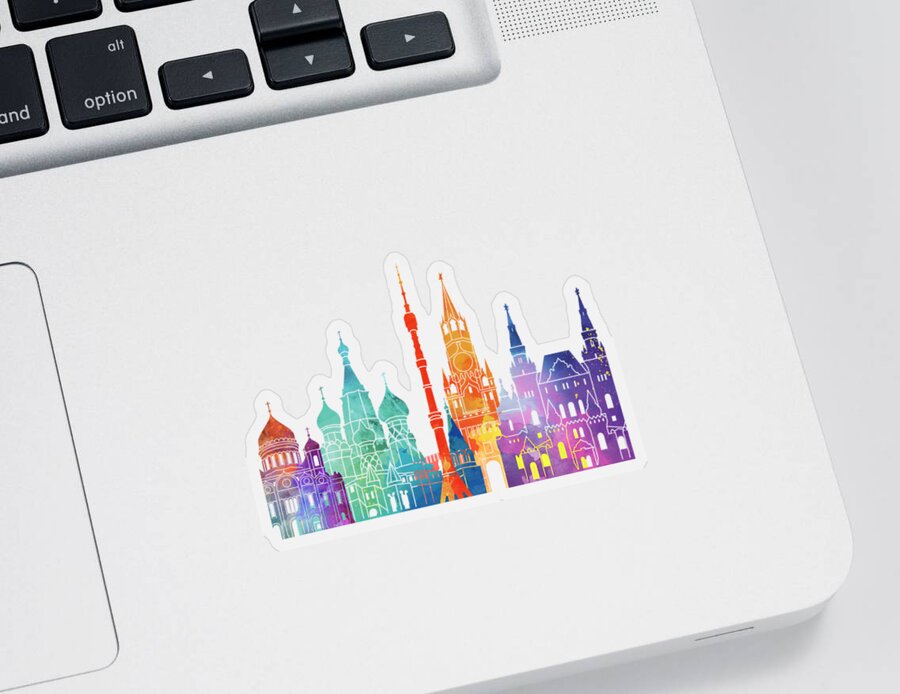 Europe Sticker featuring the painting Florence landmarks watercolor poster by Pablo Romero