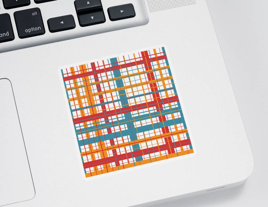 Plaid Sticker featuring the digital art Plaid pattern by Gaspar Avila